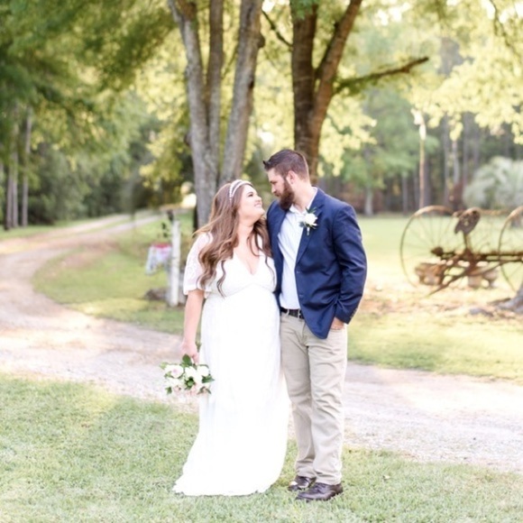 𝅺PinkBlush lace overlay maxi dress NWT - Picture 6 of 12